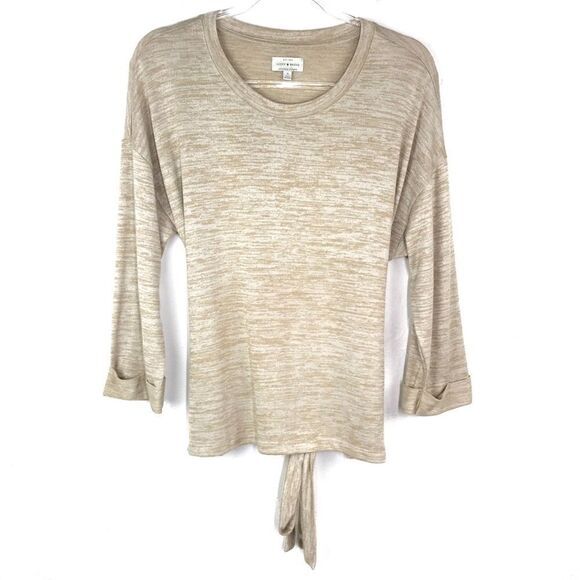 Lucky Brand Beige Burnout Long Sleeve Top Small - Picture 9 of 9